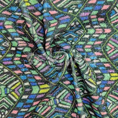 Soft Comfortable Double Knit Fabric with Recycled Poly and Metallic for Summer/Autumn Wear (ملابس ناطقة مزدوجة مريحة مع بولي ومعدنية معاد تدويرها للارتداء في الصيف والخريف)