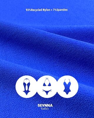 تفاصيل مادة نسيج مزدوج الحياكة 270 جرامًا 93% نايلون معاد تدويره 7% سباندكس لملابس مستدامة ومريحة