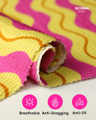 قماش ملابس سباحة معاد تدويره صديق للبيئة مع 78% نايلون معاد تدويره و 5% فضي معدني و 17% سباندكس