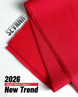 الأحمر 265-270gsm أسلوب رياضي ملابس نشطة نسيج محفوق لأعمال الملابس