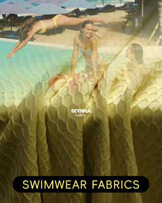 قماش ملابس سباحة صديق للبيئة تم تطويره لتلبية المعايير البيئية مع متانة وراحة فائقتين لمجموعات ملابس السباحة